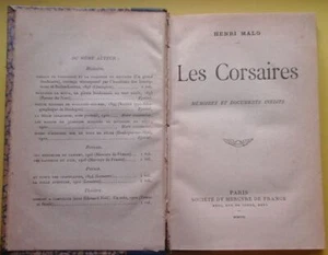 Henri Malo Les Corsaires Memories Et Documents Inedits Paris 1908 - Imagen 1 de 4
