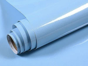 5 m babyblau selbstklebendes Vinyl Glitzer Fablon selbstklebende Rückseite Kunststoff Küche UK - Bild 1 von 4