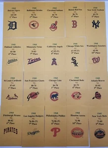 1968 Strat-O-Matic Baseball Printed Storage Envelopes with Stats and Team Logo - Picture 1 of 6