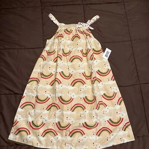 Happy By Pink Chicken A Line Sleeveless Dress Size 10Y Rainbows Clouds Stars - Picture 1 of 9