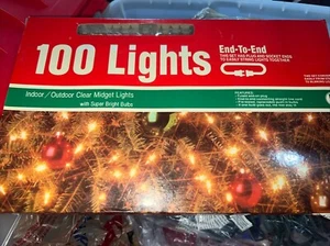 Vintage 100 Super Bright End-to-End Light Set New Open Box Christmas Lights - Picture 1 of 5