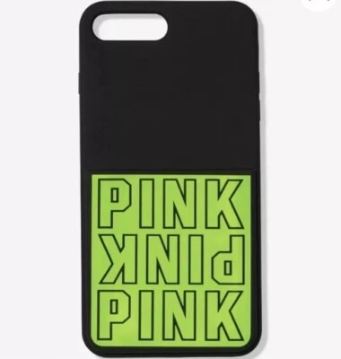 VS PINK Neon iPhone 6/7/8 Plus Case with Pocket BRAND NEW Neon Green And Black - Image 1 of 2