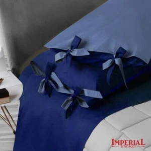 LENZUOLA MATRIMONIALE 2 POSTI CON FIOCCHETTI COLORE BLU - Foto 1 di 3