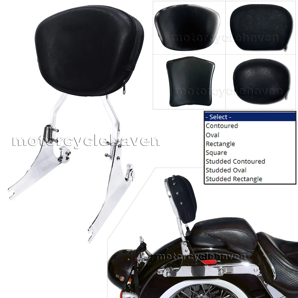 Passenger Backrest Sissy Bar for 1984-up Harley Davidson Softail (Stock Tire) - Image 1 of 4