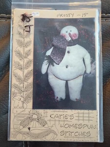 Caties Homespun Stitches Sewing Pattern Folk Frosty 15 Inches Pattern Christmas - Picture 1 of 4