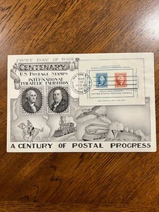 USPS 1947 Knapp 6X9 Stamp Cachet Cover FDOI Centenary Century of Postal Progress - Bild 1 von 2