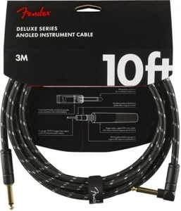 Fender Deluxe Black Tweed Guitar/Instrument Cable Str/Ang 10ft (3m) 0990820090 - Picture 1 of 5