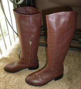 SAM EDELMAN BRAUN KIESELSTEINE LEDER KNIEHOHE STIEFEL DAMENGRÖSSE 7 M SEITLICHER REISSVERSCHLUSS  - Bild 1 von 12