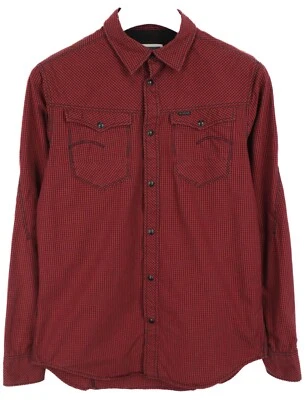 G-STAR Arc 3D L/s Shirt Men's MEDIUM Casual Snap Buttons Plaid Spread Neck Foto 1 de 4