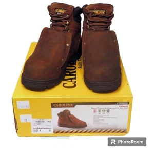 Carolina Sz 8D CA3630 Foreman Brown Leather MetGuard Steel Toe Mens Work Boots - Picture 1 of 9