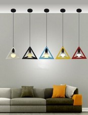 Pyramid Iron Pendant Light - White
