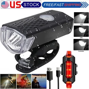 Faro LED recargable USB para bicicleta luz frontal trasera para ciclismo - Imagen 1 de 14