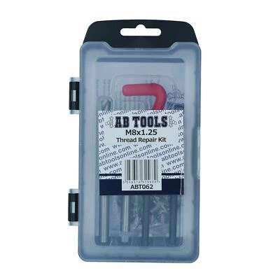 Kit de cortador de reparación de grifo de rosca M8 x 1,25 mm helicoil juego de 15 piezas rosca dañada AN063 Foto 1 de 4