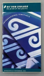 AIR NEW ZEALAND INTERNATIONAL AIRLINE TIMETABLE NOVEMBER 1995 SEAT MAPS - Picture 1 of 3
