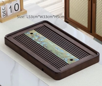 Solid Wood Tea Tray Water Reservoir & Water Draining Tray For Kungfu Tea Set New - Image 1 of 4