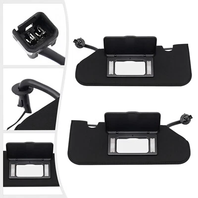 Driver& Passenger Side Sun Visor Fit 2005-2013 Chevrolet C6 Corvette W/LED Light Foto 1 de 4