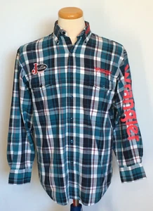 Wrangler Justin Boots Mens Western Shirt Medium Plaid Embroidered Long Sleeve - Bild 1 von 11