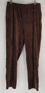 Pantalones de pana Lands End talla L grandes 14-16 deportivos tejidos cintura alta café marrón - Imagen 1 de 5