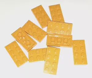LEGO NOUGAT PLATE LOT / SIZE 2x4 / QTY 10x / Part #3020 / Element # 6286500 - Picture 1 of 2