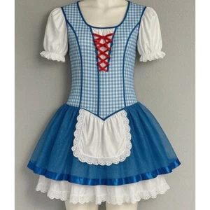 Zauberer von Oz Dorothy Kostüm Kleid blau Gingham Puffärmel Damen S Halloween - Bild 1 von 13