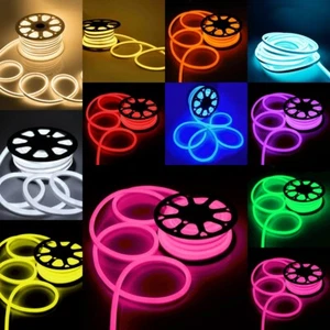 32.8ft LED Strip Lights Neon Rope Tube Waterproof for Room Garden Building Decor - Picture 1 of 93