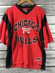 Vintage 90s Chicago Bulls Pro Edge NBA T Shirt Mens L/XL Colorblock Jordan Era - Picture 1 of 10