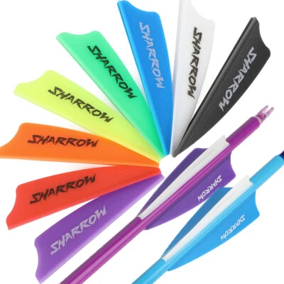 50X 2" 3" Archery Vanes Rubber Fletches Fletching Hunting Bow Arrows Shaft DIY - Image 1 of 4