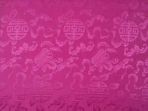 Cina Tessuto Decorativo Segno Portafortuna Rosa Antico Metraggio 120 CM Ampio
