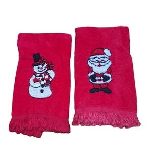 Juego de TOALLAS DE NAVIDAD Decorativas Santa Frosty el Muñeco de Nieve Baño Dedo Invitado - Imagen 1 de 7