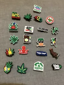 Weed Pot Smoke To Fit Crocs Shoe Charms - Weed Inspired-21 Pieces - Picture 1 of 1