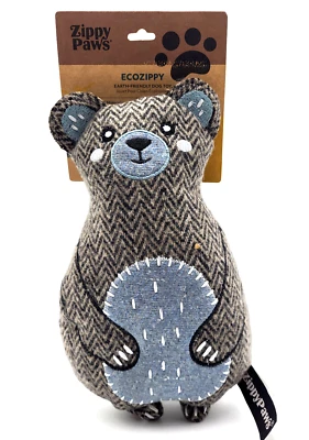 Zippy Paws EcoZippy Cotton Cuddler Bear Plush Squeaky Dog Toy 12" - Image 1 of 4