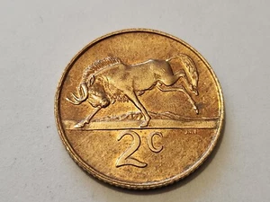 1990 South Africa (Suid Afrika) 2 Cents - Wildebeest - Picture 1 of 2