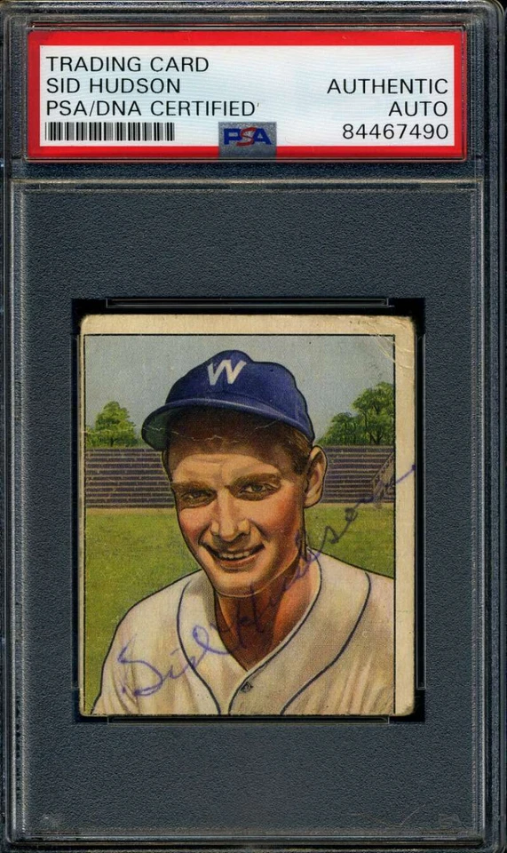 Sid Hudson PSA DNA Signed 1950 Bowman Autograph Washington Senators - Image 1 of 1