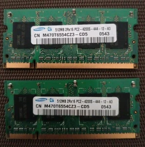 RAM SAMSUNG 512MB M470T6554CZ3-CD5 PC2-4200S DDR2 SoDIMM  - Foto 1 di 2