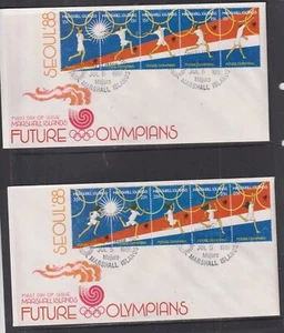 Marshall Islands 1988 Seoul Olympics x 2 First Day Covers - Picture 1 of 1
