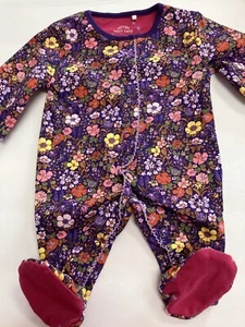 Frühchen Baby Mädchen Füßlinge von UK NEXT lila geblümt so süß - Bild 1 von 6
