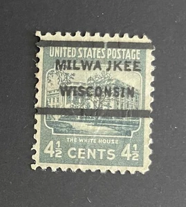 Milwaukee, WI Type 237 EFO Precancel - 4½ cents Prexie - U.S. #809 - MILWA-J-KEE - Picture 1 of 1