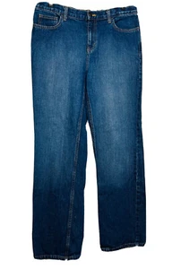 Cat & Jack Boys Dark Wash Relaxed Straight Size 16 Husky Blue Jeans - Picture 1 of 10