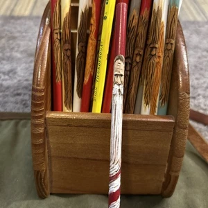 Handgeschnitzter Weihnachtsmann Bleistift - Bild 1 von 6