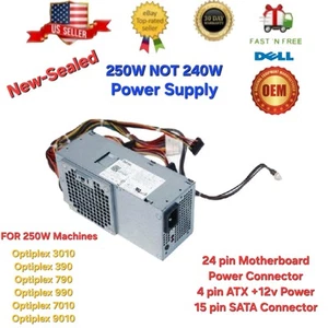 OEM Genuine Dell OptiPlex 3010 390 790 990 7010 9010 Desktop 250W Power Supply - Picture 1 of 7