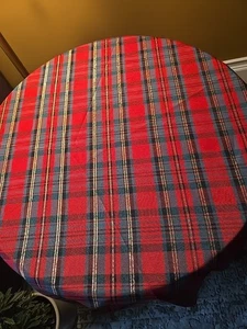 Urlaub rot kariert runde Tischdecke 70 x 70" + 7 Mittagessen Nap. Ralph Lauren Vibe - Bild 1 von 9