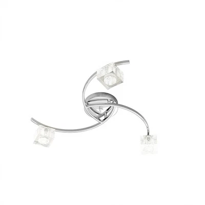 Plafoniera Contemporanea Metropolitan Metallo Cromo Vetro Trasparente 3 Luci G9 - Immagine 1 di 3