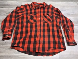 Vintage Carhartt Shirt Flannel Buffalo Plaid Outdoor Workwear Pockets Sz XL Red - Picture 1 of 6