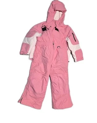Lands End Girls  Nylon Jacket  Ski Pants  Set Pink Size 4 - Image 1 of 4