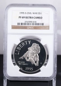 Certified 1995-S Silver $1 NGC PF69 Ultra Cameo Civil War  - Picture 1 of 4