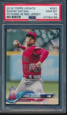 PSA 10 SHOHEI OHTANI 2018 TOPPS ACTUALIZACIÓN PITCHEO CAMISETA ROJA LA ANGELS RC gema como nueva Foto 1 de 2