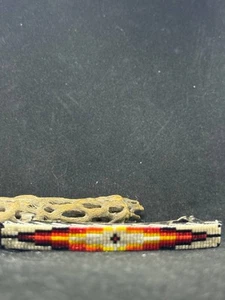 Indianer Navajo Perlen Sterlingsilber Haarspange gestempelt & signiert - Bild 1 von 10