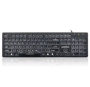 PERIBOARD-317 Wired Backlit USB Keyboard, Big Print Letter with White Illumin... - Picture 1 of 1
