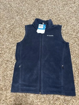 Brand New Columbia Sportswear Fleece Vest. Youth Medium, Navy Blue - Image 1 of 4