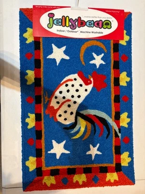 Alfombra Jelly Bean 21x33 pulgadas gallo y estrellas NUEVA A ESTRENAR Foto 1 de 4